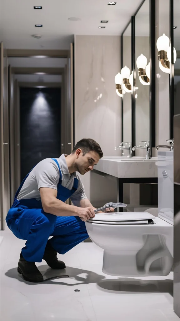 plumber-installing-toilet-restroom